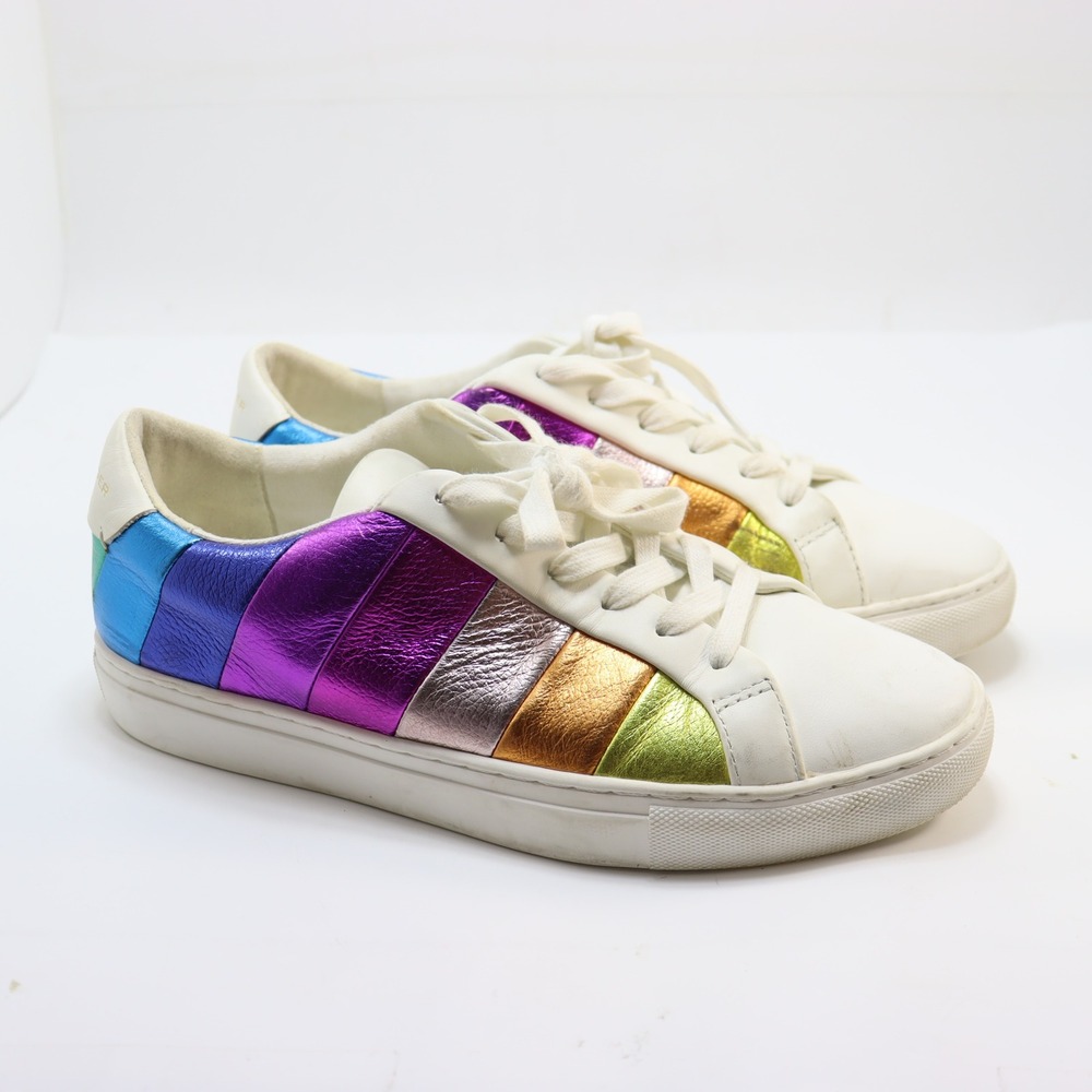 Kurt Geiger London Lane Sneakers 42 White Womens Pride Metallic Shoes